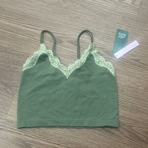 green crop top